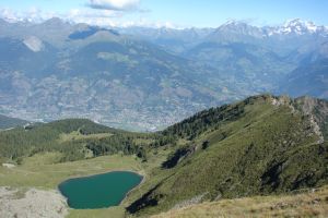 Am Colle di Chamolé (2641): Aostatal/Gd-St-Bernard, rechts der Grand Combin
