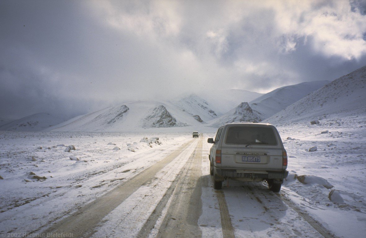 On we go through the snow-covered Tibetan highland