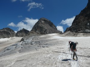 Ochsentaler Gletscher, Blick zurück zum Piz Buin