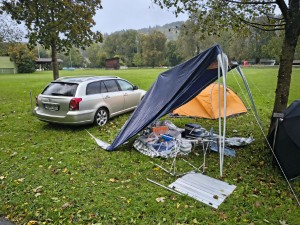 Unser Pavillon nach der Sturmfront