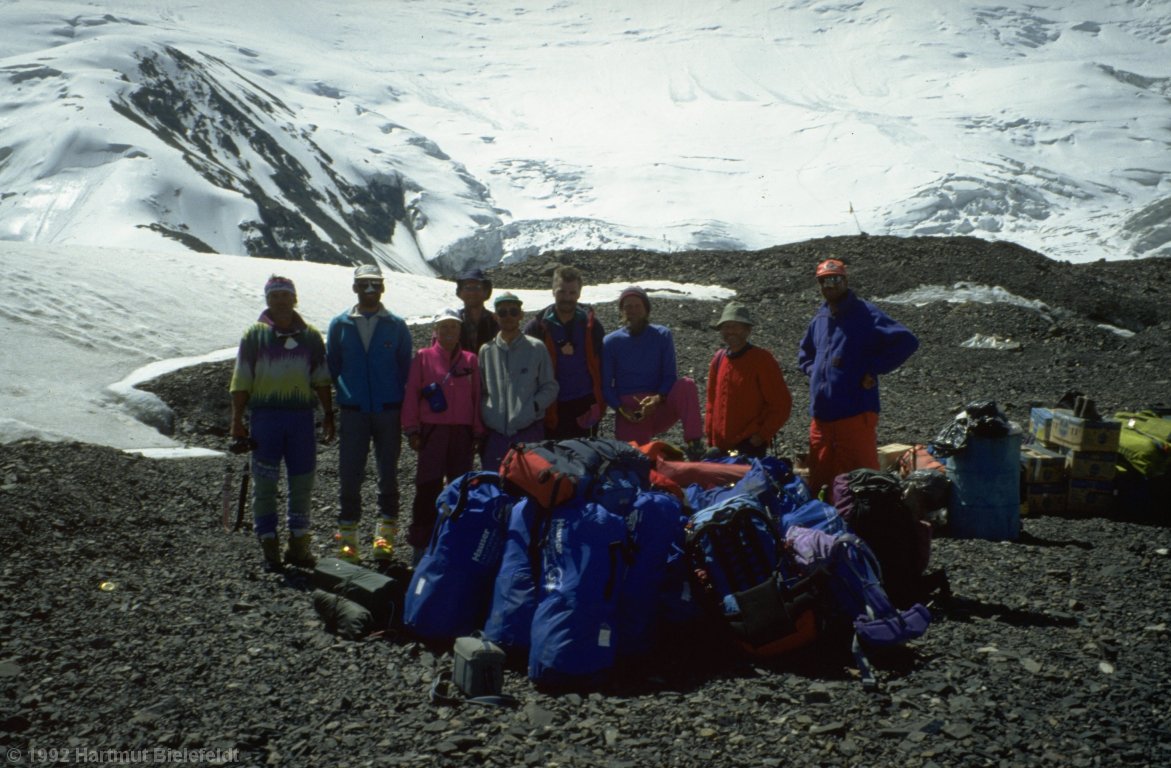group picture with expedition baggage