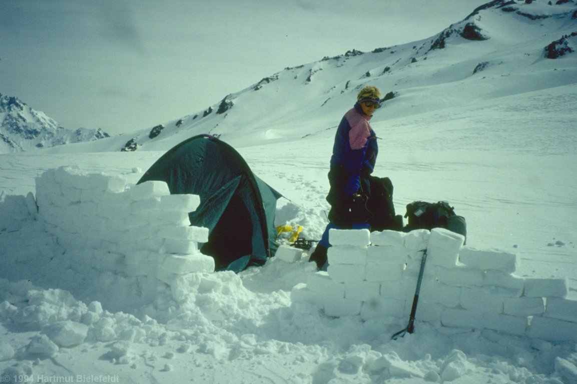 Auf 3400 m war es nachts recht stürmisch.