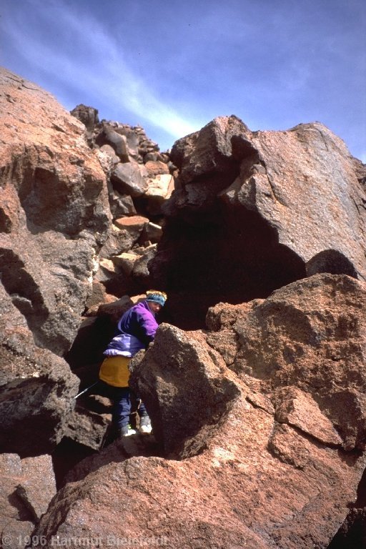 Das Geröll hat hier sehr ungewohnte Dimensionen.