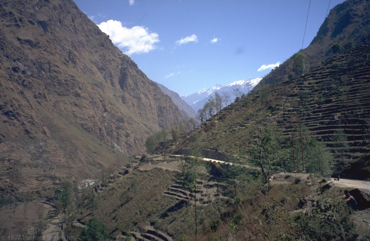 Terrassenfelder auf dem Weg zur Grenze