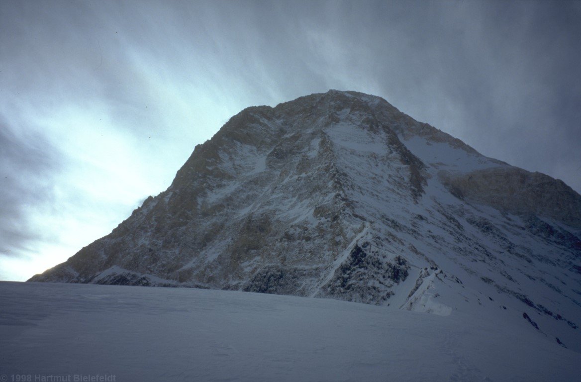 A cold morning in the shadow of the big mountain.