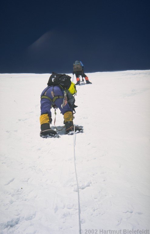 Der Steilhang ist immer recht mühsam.