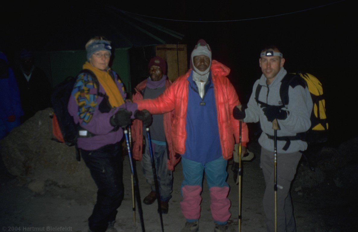 Nächtlicher Aufbruch an der School Hut