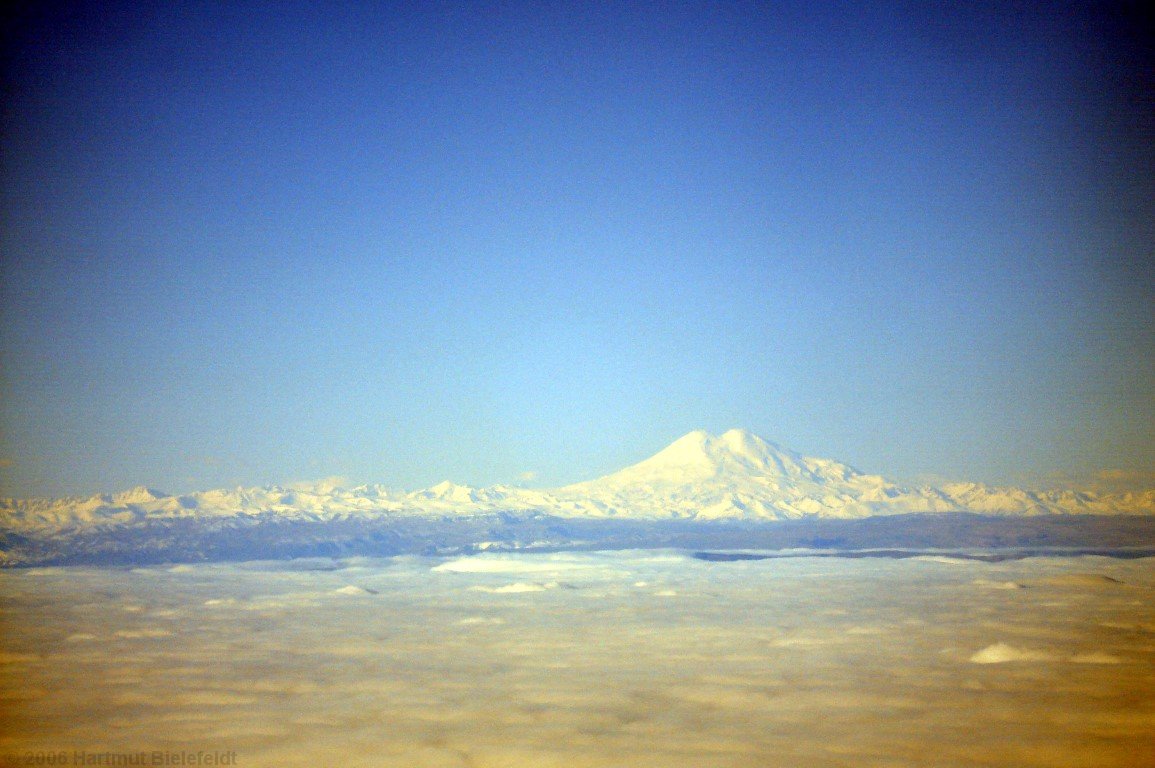 Elbrus, vom Flugzeug aus gesehen.