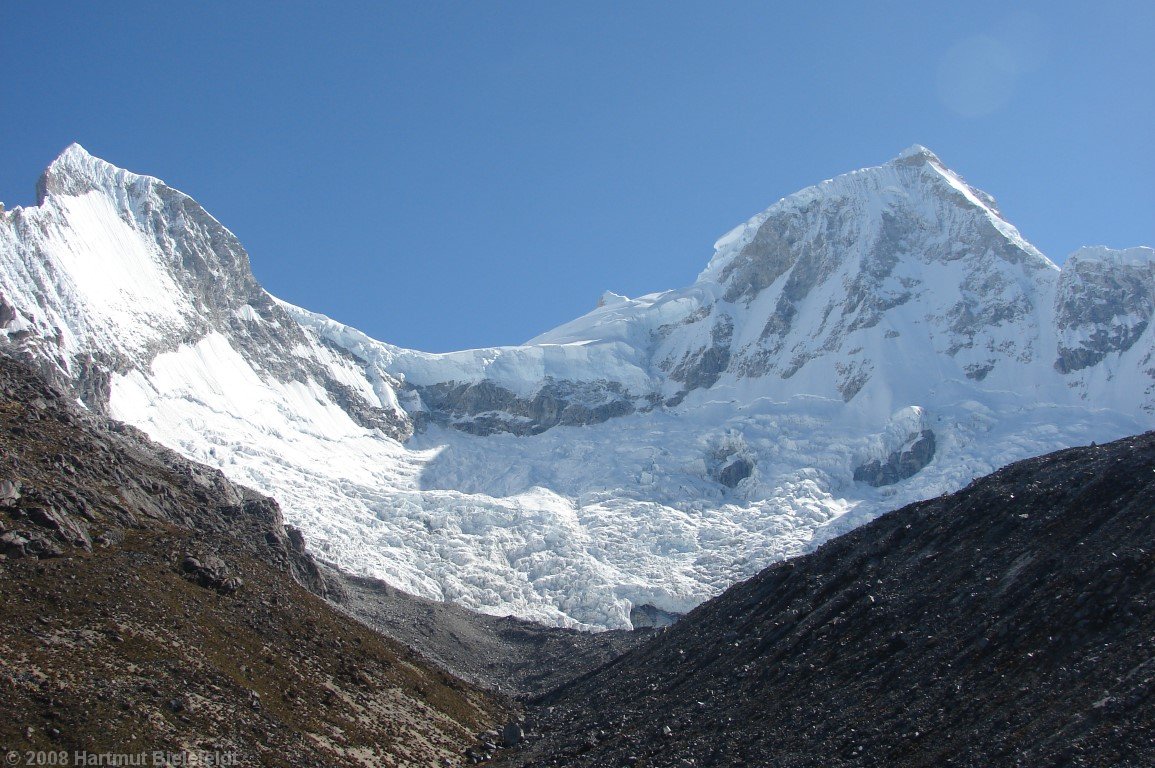 Der Zugang zum Hochplateau der Huandoys sieht nicht einfach aus
