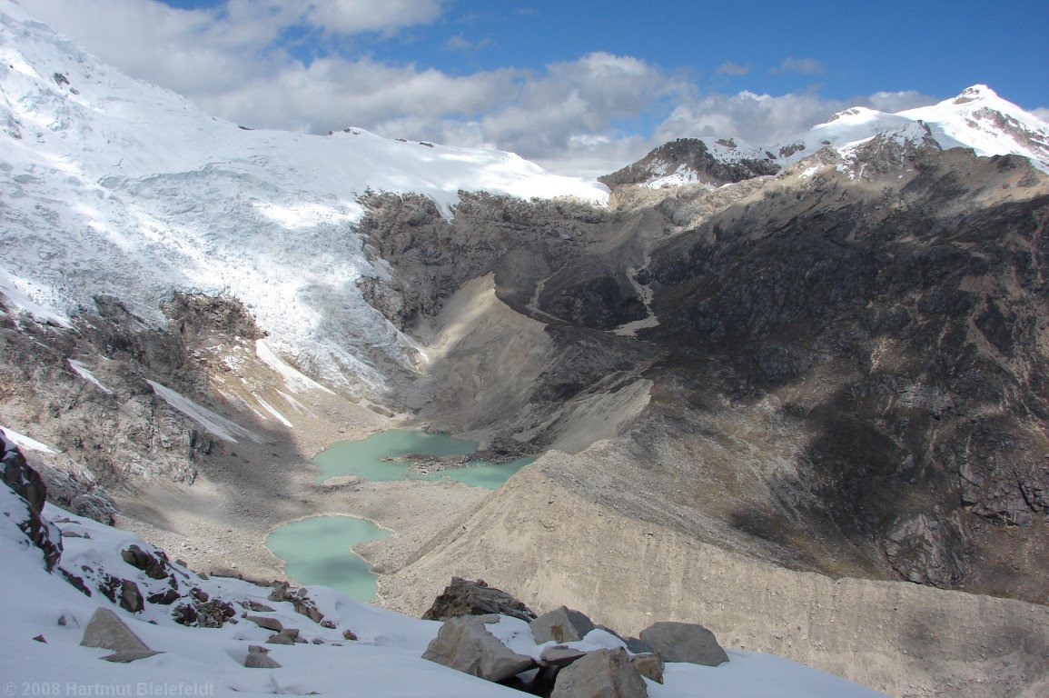 The moraines indicate how big the glaciers must have been in earlier times