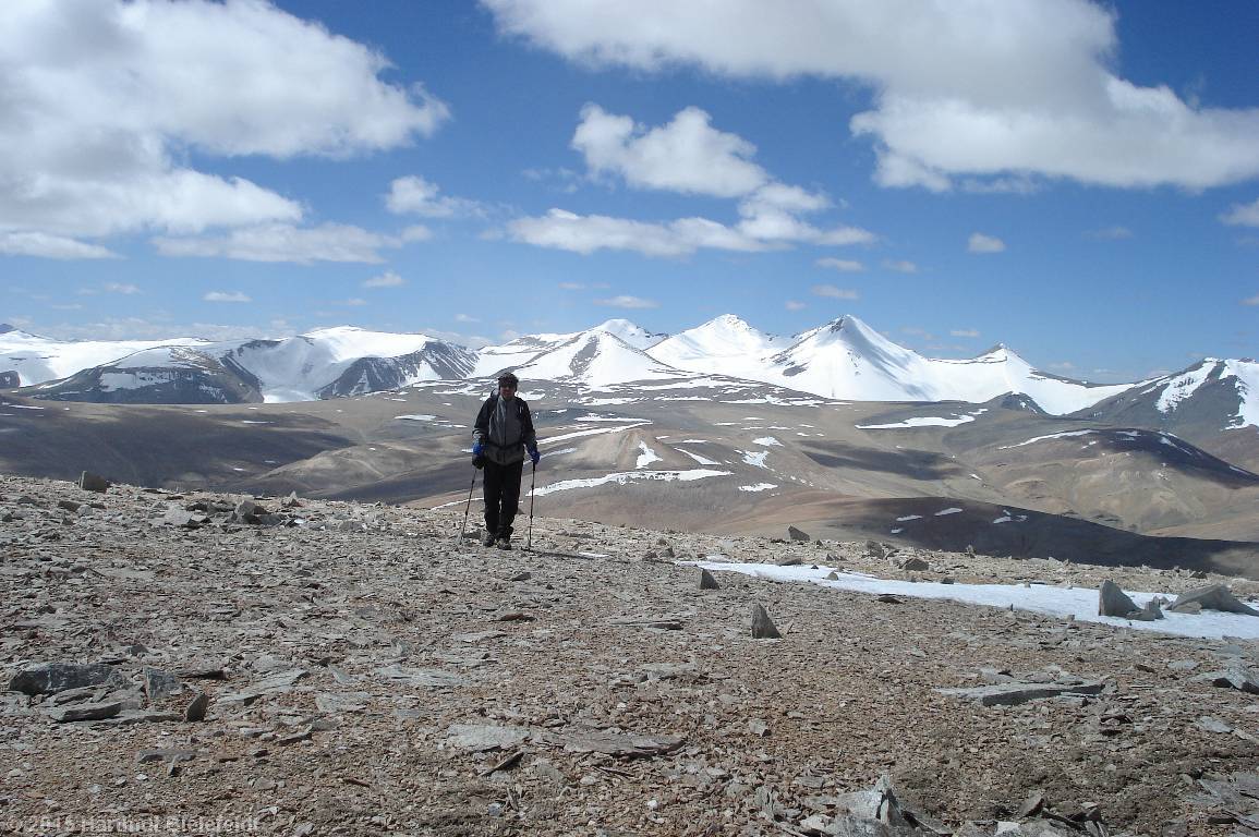 at the edge of the summit plateau