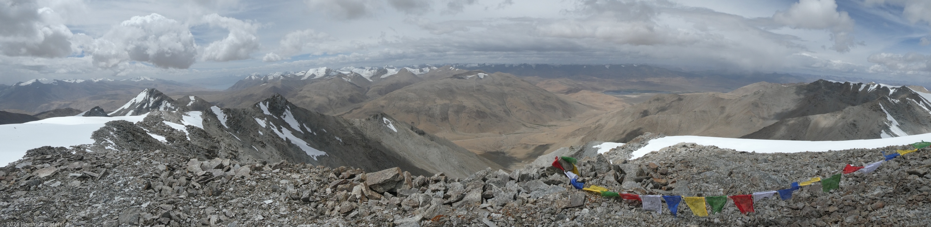 Aussicht zu Tsomoriri und Gyama Peaks (besucht in 2015)