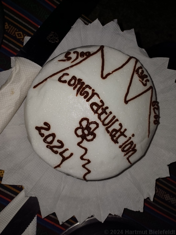 Es gibt auch Kuchen mit den Berghöhen