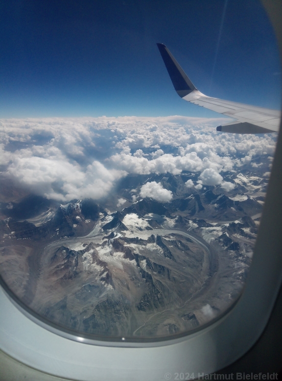 Flug über den Himalaya nach Delhi